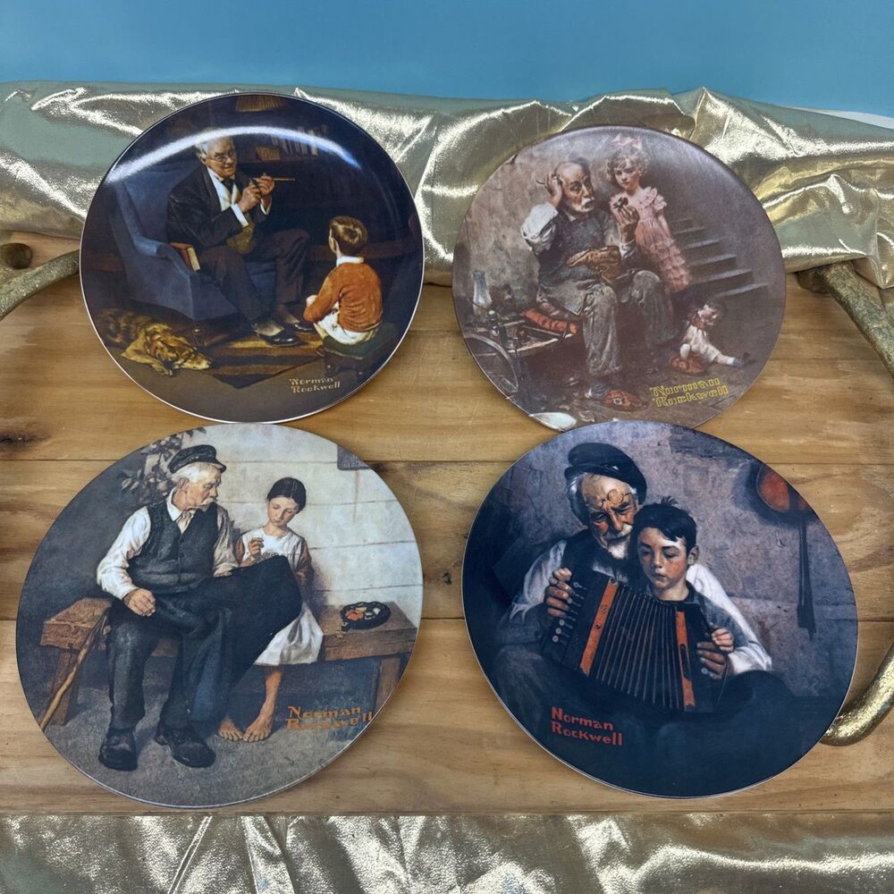 Norman Rockwell  Collector Plates Lot of 4 Limited Edition Knowles